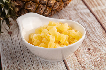 Dry yellow sweet pineapple candy