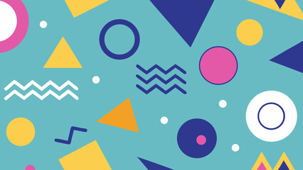 Monochrome seamless pattern in memphis geometric style featuring abstract shapes, retro design motifs, modern layout elements, and black and white aesthetics.