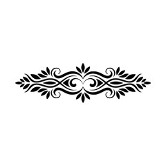 Elegant Black Floral Ornament Design on White Background