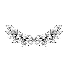 Elegant Floral Wreath Vector Illustration, Minimalist Design, Grayscale, Decorative Element