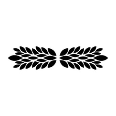 Vector Laurel Wreath Border Ornament, Black on White, Elegant Design.