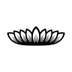 Lotus Flower Silhouette - Minimalist Graphic, Vector, Meditation, Calm