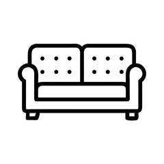 Sofa with Cushion Arms Icon Design
