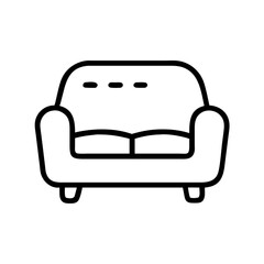 Sofa with Cushion Arms Icon Design