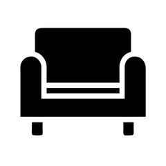 Sofa with Cushion Arms Icon Design