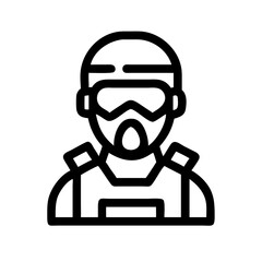 Soldier Wearing Gas Mask Icon Design