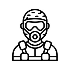 Soldier Wearing Gas Mask Icon Design