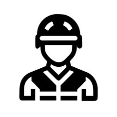 Soldier Wearing Helmet and Uniform Icon Design