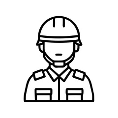 Soldier Wearing Helmet and Uniform Icon Design