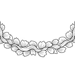 Floral Wreath Vector Illustration, Elegant Black and White Design © MatandSterre