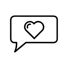 Speech Bubble with Heart Inside Icon Design
