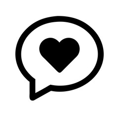 Speech Bubble with Heart Inside Icon Design