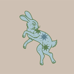 Rabbit and Bunny Running