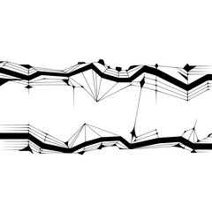 Abstract Black and White Geometric Data Visualization