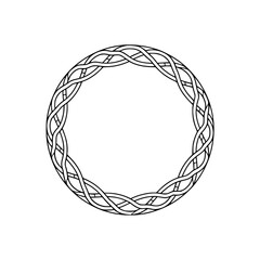 Elegant Braided Circle Frame, Minimalist Design, Abstract Decorative Element