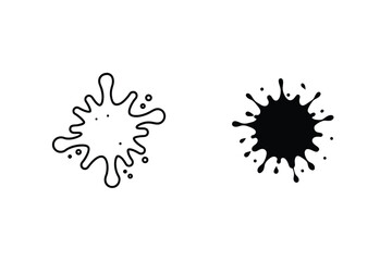 Ink Splash Design Element Black And White Ink Splatter Illustration Icon
