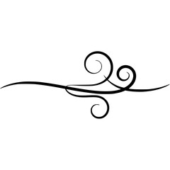 Elegant Black Swirl Design on White Background