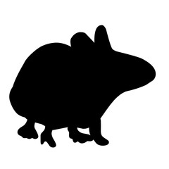 black silhouette rat set icon vector
