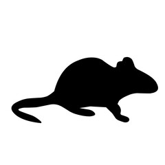 black silhouette rat set icon vector
