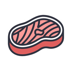 Steak Slice with Marbling Detail Icon Design