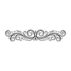 Elegant Swirl Ornament, Black and White, Decorative Design