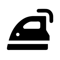 Steam Iron with Handle Grip Icon Design

