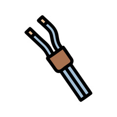 Stripped Electrical Cable End Icon Design