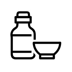Syrup Bottle and Dipping Bowl Icon Design
