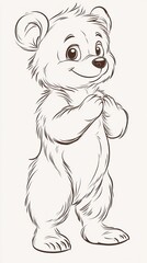 Fototapeta premium Adorable Cartoon Bear Cub Illustration
