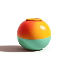 Colorful sphere vase on white background