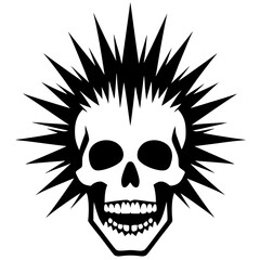 Punk skull silhouette