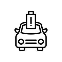 Obraz premium Electric car warning battery icon vector design with trendy style