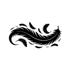 Elegant Black Feather Silhouette, Artistic Graphic Design