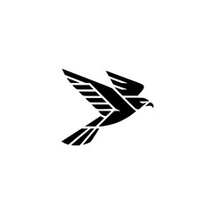 Geometric Falcon Logo, Minimalist Emblem, Flying Bird Silhouette