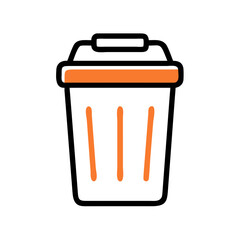 Trash Can with Flip Lid Icon Design