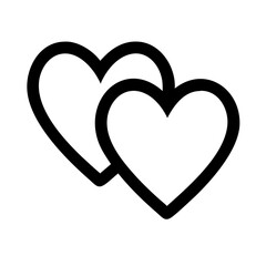Two Intertwined Heart Shapes Icon Design