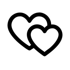 Two Intertwined Heart Shapes Icon Design