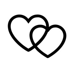 Two Intertwined Heart Shapes Icon Design
