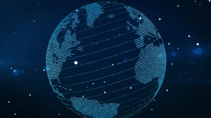 Global Digital Connection: Earth Hologram with Plexus Network Visualization | Interconnected World Technology Background | Digital Communication System, Visualization technological Globe concept, - Powered by Adobe