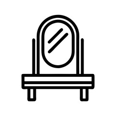 Vanity Mirror with Lower Shelf Icon Design