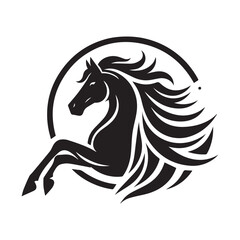create simple black Horse Silhouette Vector with white background