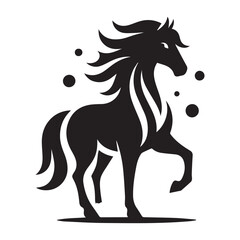 create simple black Horse Silhouette Vector with white background