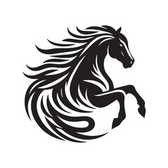 create simple black Horse Silhouette Vector  with white background 
