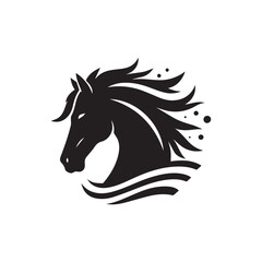 create simple black Horse Silhouette Vector  with white background 
