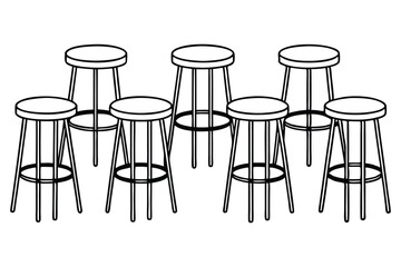 Steel Bar Stool Silhouettes for Interior Design