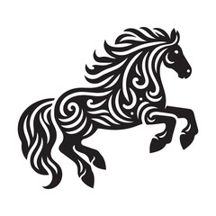 create simple black Horse Silhouette Vector  with white background 