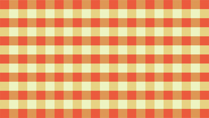 Sunset hues blend harmoniously with gingham-patterned wallpaper and backgrounds.