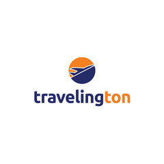 Tour and travel agency flat vector logo design.