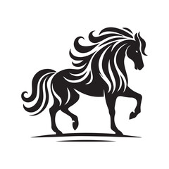 create simple black Horse Silhouette Vector  with white background 