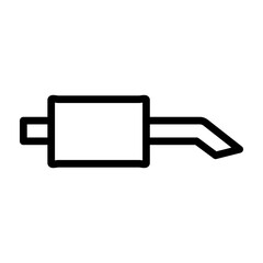 Car Muffler Vector Line Icon Design